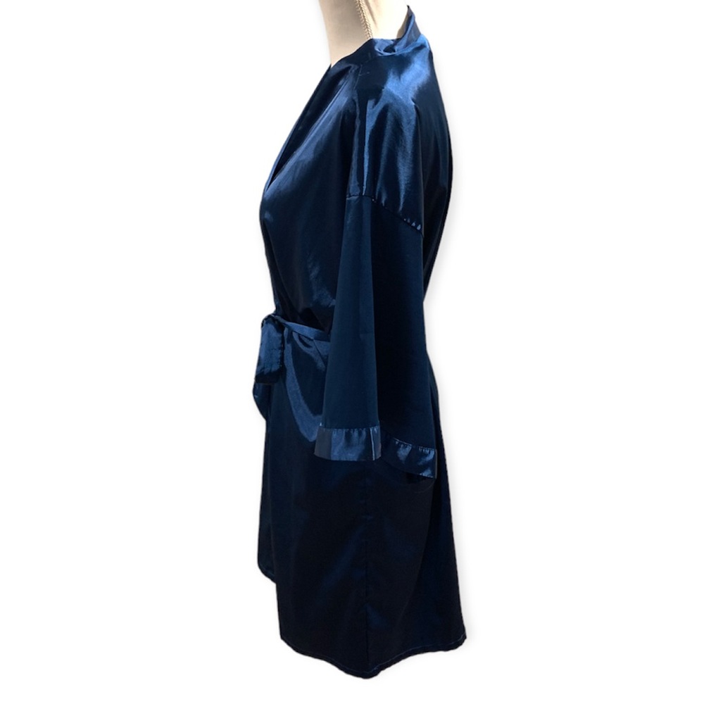 Blue Satin Robe size S/M - Picture 2 of 4